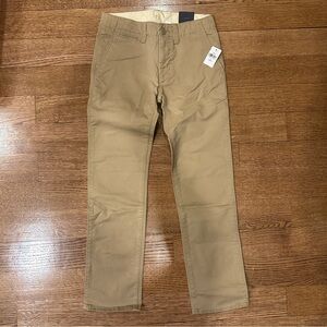 GAP KIDS Boys Khaki Comfort Stretch Pants Size 10 Adjustable Waist Straight Fit